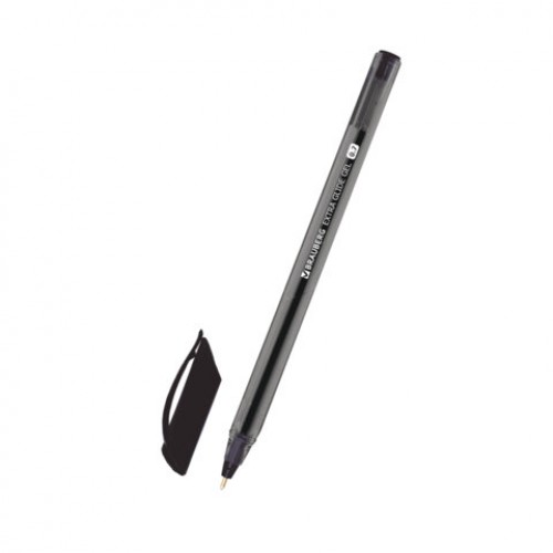 Ручка гелевая BRAUBERG Extra Glide Gel, ЧЕРНАЯ, трехгранная, игольчатый наконечник 0,7 мм, линия 0,5 мм, 144077