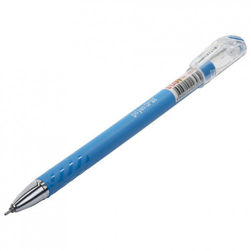 Ручка гелевая STAFF College, СИНЯЯ, корпус синий, игольчатый узел 0,6 мм, линия письма 0,3 мм, 143017
