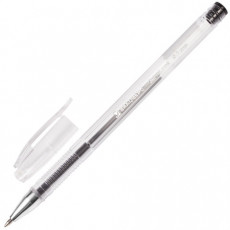 Ручка гелевая BRAUBERG Jet, ЧЕРНАЯ, корпус прозрачный, узел 0,5 мм, линия письма 0,35 мм, 141018