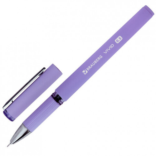 Ручки гелевые с грипом BRAUBERG VIVID PASTEL, СИНИЕ, НАБОР 3 ШТ., игольчатый узел 0,5 мм, линия письма 0,35 мм, 144540