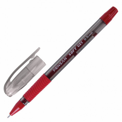 Ручка гелевая с грипом PENSAN Soft Gel Fine, АССОРТИ, игольчатый узел 0,5 мм, линия письма 0,4 мм, дисплей, 2420/S60