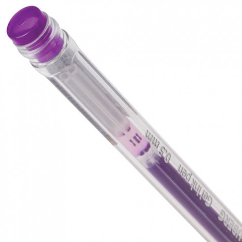 Ручка гелевая BRAUBERG Jet, ФИОЛЕТОВАЯ, корпус прозрачный, узел 0,5 мм, линия письма 0,35 мм, 142161