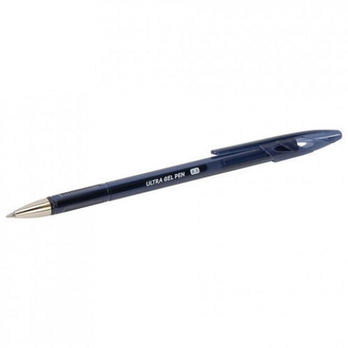 Ручка гелевая BRAUBERG ULTRA GEL NAVY BLUE, ТЕМНО-СИНЯЯ, стандартный наконечник 0,5 мм, линия письма 0,35 мм, 144281