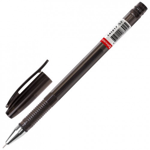 Ручка гелевая BRAUBERG Income, ЧЕРНАЯ, корпус тонированный, игольчатый узел 0,5 мм, линия письма 0,35 мм, 141517