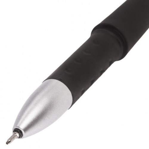 Ручка гелевая с грипом BRAUBERG Impulse, ЧЕРНАЯ, игольчатый узел 0,5 мм, линия письма 0,35 мм, 141183