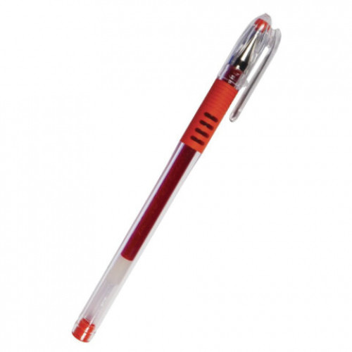 Ручка гелевая с грипом PILOT G-1 Grip, КРАСНАЯ, корпус прозрачный, узел 0,5 мм, линия письма 0,3 мм, BLGP-G1-5, BLGP-G1-5 R