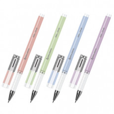 Ручка гелевая BRAUBERG GEL ONE PASTEL, ЧЕРНАЯ, корпус ассорти, узел 0,5 мм, линия 0,35 мм, 144039
