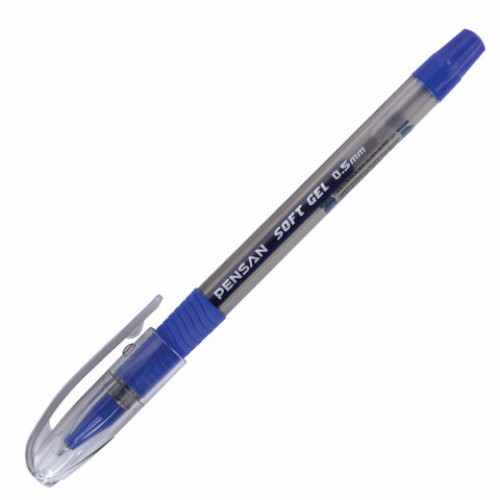 Ручка гелевая с грипом PENSAN Soft Gel Fine, АССОРТИ, игольчатый узел 0,5 мм, линия письма 0,4 мм, дисплей, 2420/S60