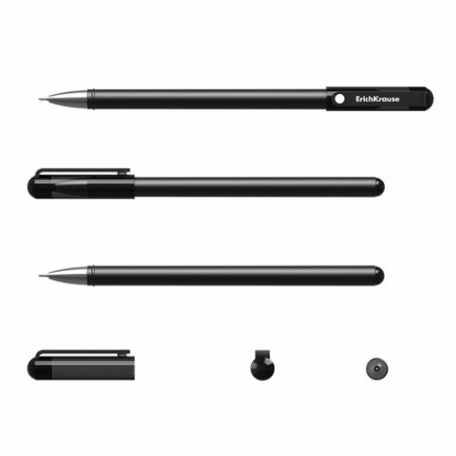 Ручка гелевая ERICH KRAUSE G-Soft, ЧЕРНАЯ, корпус soft-touch, игольчатый узел 0,38 мм, линия письма 0,25 мм, 39207