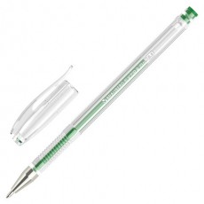 Ручка гелевая BRAUBERG EXTRA, ЗЕЛЕНАЯ, корпус прозрачный, узел 0,5 мм, линия 0,35 мм, 143904