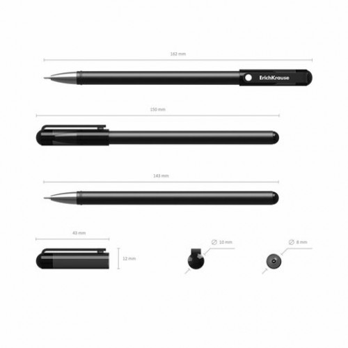 Ручка гелевая ERICH KRAUSE G-Soft, ЧЕРНАЯ, корпус soft-touch, игольчатый узел 0,38 мм, линия письма 0,25 мм, 39207