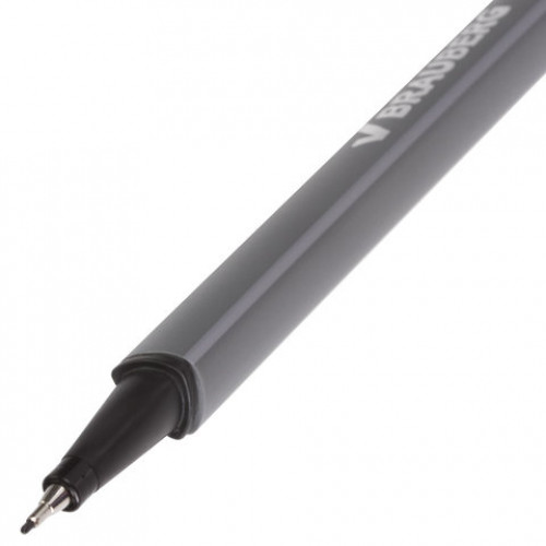 Ручка капиллярная (линер) BRAUBERG Aero, СЕРАЯ, трехгранная, металлический наконечник, линия письма 0,4 мм, 142258