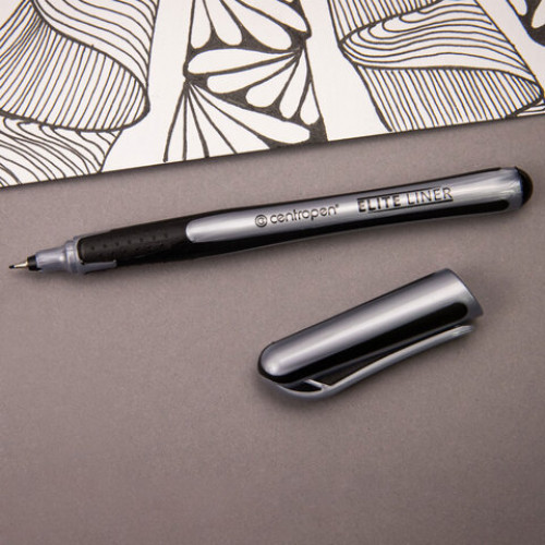 Ручка капиллярная (линер) ЧЕРНАЯ CENTROPEN Elite liner, линия 0,3мм, 4721, ш/к 33038, 247210112