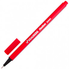 Ручка капиллярная (линер) BRAUBERG Aero, КРАСНАЯ, трехгранная, металлический наконечник, линия письма 0,4 мм, 142254