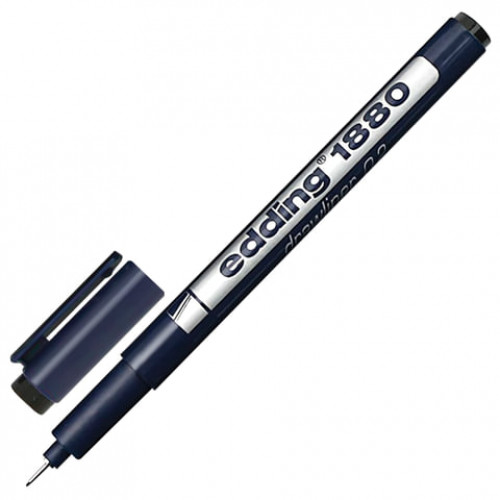 Ручка капиллярная (линер) EDDING DRAWLINER 1880, ЧЕРНАЯ, толщина письма 0,2 мм, водная основа, E-1880-0.2/1