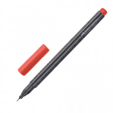 Ручка капиллярная (линер) FABER-CASTELL Grip Finepen, КРАСНАЯ, трехгранная, корпус черный, 0,4 мм, 151621