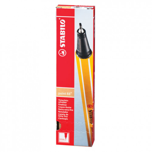 Ручка капиллярная (линер) STABILO Point 88, Светло-телесная, корпус оранжевый, линия письма 0,4 мм, 88/26