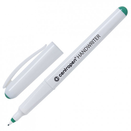 Ручка капиллярная (линер) ЗЕЛЕНАЯ CENTROPEN Handwriter, трехгранная, линия письма 0,5 мм, 4651, 2 4651 0110