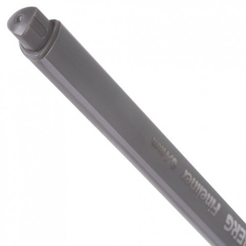 Ручка капиллярная (линер) BRAUBERG Aero, СЕРАЯ, трехгранная, металлический наконечник, линия письма 0,4 мм, 142258