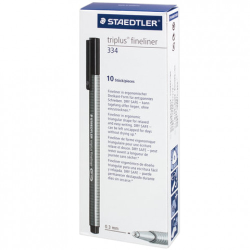 Ручка капиллярная (линер) STAEDTLER Triplus Fineliner, НЕОНОВАЯ ОРАНЖЕВАЯ, трехгранная, линия письма 0,3 мм, 334-401