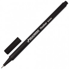 Ручка капиллярная (линер) BRAUBERG Aero, ЧЕРНАЯ, трехгранная, металлический наконечник, линия письма 0,4 мм, 142252