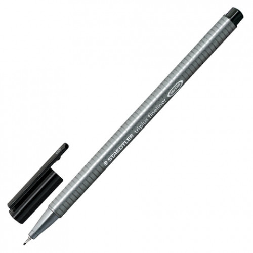 Ручка капиллярная (линер) STAEDTLER Triplus Fineliner, ЧЕРНАЯ, трехгранная, линия письма 0,3 мм, 334-9