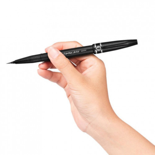 Ручка-кисть PENTEL (Япония) Brush Sign Pen Artist, линия письма 0,5-5 мм, черная, SESF30C-A