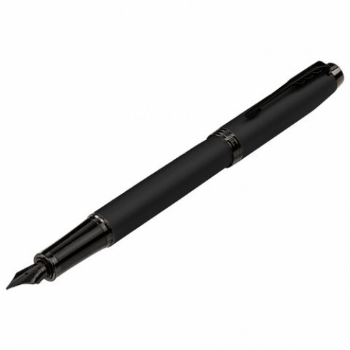 Ручка перьевая PARKER IM Achromatic Black BT, корпус черный матовый, нержавеющая сталь, синяя, 2127741