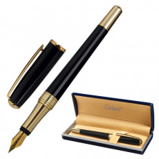 Ручка подарочная перьевая GALANT LUDUS, корпус черный, детали золотистые, узел 0,8 мм, 143529