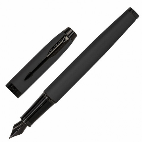 Ручка перьевая PARKER IM Achromatic Black BT, корпус черный матовый, нержавеющая сталь, синяя, 2127741