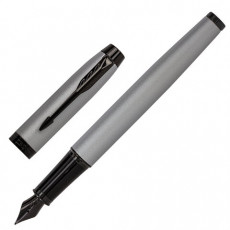 Ручка перьевая PARKER IM Achromatic Grey BT, корпус серый матовый, нержавеющая сталь, синяя, 2127619