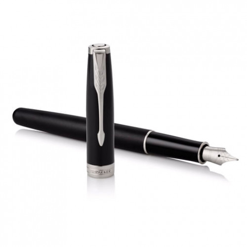 Ручка перьевая PARKER Sonnet Core Matt Black CT, корпус черный матовый лак, палладиевые детали, черная, 1931521