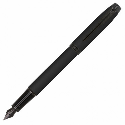 Ручка перьевая PARKER IM Achromatic Black BT, корпус черный матовый, нержавеющая сталь, синяя, 2127741