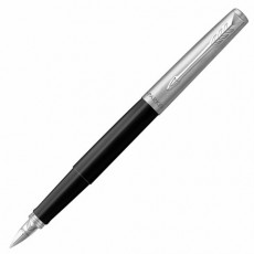 Ручка перьевая PARKER Jotter Originals Black Chrome CT, корпус черный, детали из нержавеющей стали, синяя, 2096894