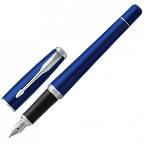 Ручка перьевая PARKER Urban Core Nightsky Blue CT, корпус темно-синий лак, хромированные детали, синяя, 1931598
