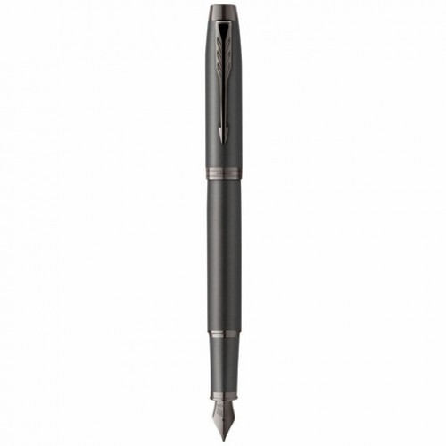 Ручка перьевая PARKER IM Professionals Monochrome Titanium, темно-серый лак, сталь, синяя, 2172959