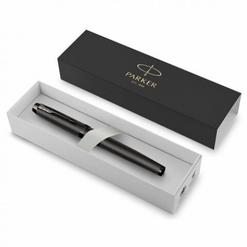 Ручка перьевая PARKER IM Professionals Monochrome Titanium, темно-серый лак, сталь, синяя, 2172959