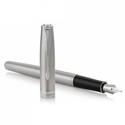 Ручка перьевая PARKER Sonnet Core Core Stainless Steel CT, корпус серебристый, палладиевые детали, черная, 1931509