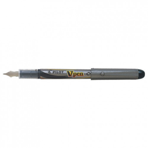 Ручка перьевая PILOT V-Pen, ЧЕРНАЯ, корпус серый, линия письма 0,58мм, SVP-4M B