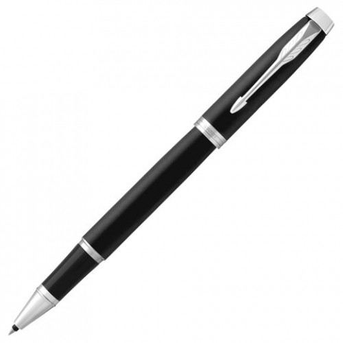 Ручка-роллер PARKER IM Essential Muted Black CT, корпус черный матовый, хромированные детали, черная, 2143634