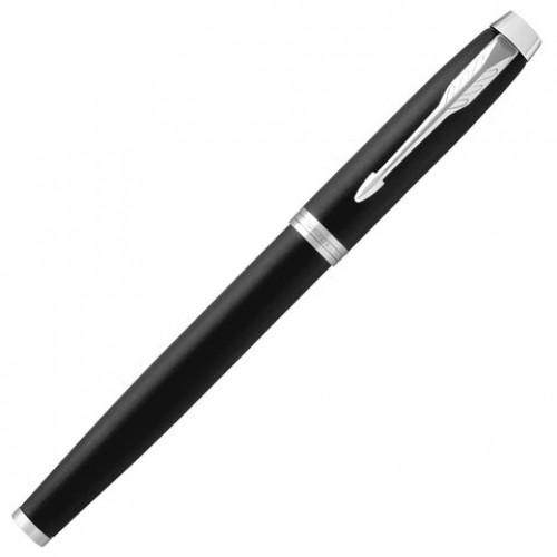 Ручка-роллер PARKER IM Essential Muted Black CT, корпус черный матовый, хромированные детали, черная, 2143634