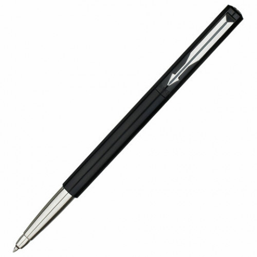 Ручка-роллер PARKER Vector Black, корпус черный лак, детали из нержавеющей стали, синяя, S0319630