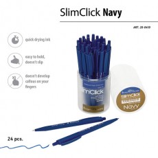 Ручка шариковая автоматическая BRUNO VISCONTI SlimClick NAVY, СИНЯЯ, линия 0,4мм, 20-, 20-0419