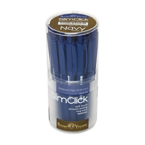Ручка шариковая автоматическая BRUNO VISCONTI SlimClick NAVY, СИНЯЯ, линия 0,4мм, 20-, 20-0419