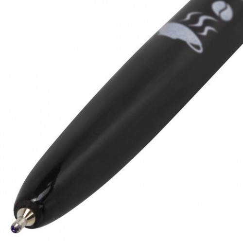 Ручка шариковая масляная автоматическая BRAUBERG BLACK&WHITE Coffee, СИНЯЯ, узел 0,7 мм, линия письма 0,35 мм, 142659