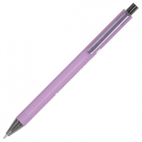 Ручки шариковые автоматические BRAUBERG VIVID PASTEL, СИНИЕ, НАБОР 4 ШТУКИ, soft-touch, пишущий узел 0,7 мм, линия письма 0,35 мм, 144408