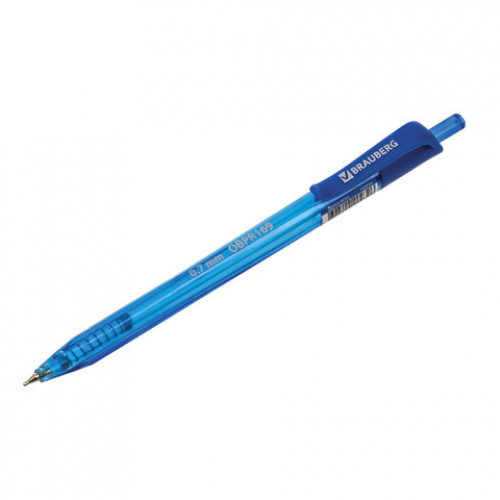 Ручка шариковая масляная автоматическая BRAUBERG Extra Glide R Tone, СИНЯЯ, узел 0,7мм, линия письма 0,35 мм, 142934