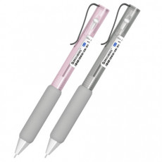 Ручка шариковая автоматическая С УЛЬТРАМЯГКИМ ГРИПОМ BRAUBERG  MAXI SOFT, СИНЯЯ, пишущий узел 0,5 мм, линия письма 0,35 мм, 144466