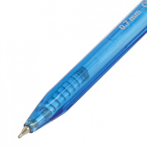 Ручка шариковая масляная автоматическая BRAUBERG Extra Glide R Tone, СИНЯЯ, узел 0,7мм, линия письма 0,35 мм, 142934