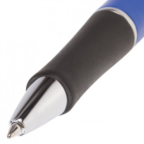 Ручка шариковая автоматическая с грипом BRAUBERG Fast, СИНЯЯ, корпус синий, узел 0,7 мм, линия письма 0,35 мм, 140589